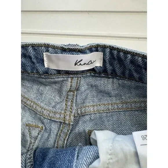 Kancan Womens Jeans Size 5/26 Estilo Skinny Distressed Cropped Raw Hem Denim - Picture 3 of 7
